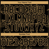 Custom Black Old Gold 3D Pattern Design Ship Frigate With Seagulls Authentic Baseball Jersey