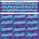 Custom Purple Teal-White 3D Pattern Design Boats And Fish Authentic Baseball Jersey