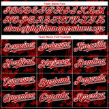 Custom Black Red-White 3D Pattern Design Boats And Fish Authentic Baseball Jersey