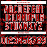Custom Black Red-White 3D Pattern Design Boats And Fish Authentic Baseball Jersey