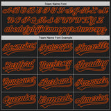 Custom Black Orange 3D Pattern Design Abstract Network Authentic Baseball Jersey