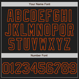Custom Black Orange 3D Pattern Design Abstract Network Authentic Baseball Jersey