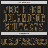 Custom Black Old Gold 3D Pattern Design Abstract Network Authentic Baseball Jersey