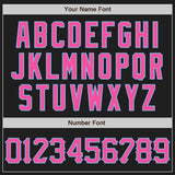 Custom Black Pink-Light Blue 3D Pattern Design Abstract Network Authentic Baseball Jersey
