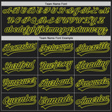 Custom Black Neon Yellow 3D Pattern Design Abstract Network Authentic Baseball Jersey