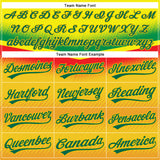 Custom Yellow Kelly Green 3D Pattern Design Abstract Vibe Dots Authentic Baseball Jersey