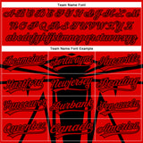 Custom Red Black 3D Pattern Design Side Sharp Edges Authentic Baseball Jersey