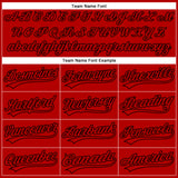 Custom Red Black 3D Pattern Design Side Panel Stripes Authentic Baseball Jersey