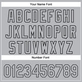 Custom Gray Black 3D Pattern Design Side Panel Stripes Authentic Baseball Jersey
