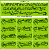 Custom Neon Green Black 3D Pattern Design Side Panel Stripes Authentic Baseball Jersey