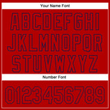 Custom Red Navy 3D Pattern Design Side Panel Stripes Authentic Baseball Jersey
