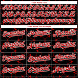 Custom Black Red-White 3D Pattern Design Star Lines Authentic Baseball Jersey