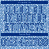 Custom Light Blue Black-White 3D Pattern Design Arabesque Shape Authentic Baseball Jersey