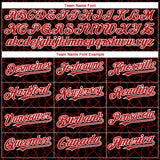 Custom Black Red-White 3D Pattern Design Arabesque Shape Authentic Baseball Jersey