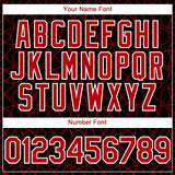 Custom Black Red-White 3D Pattern Design Arabesque Shape Authentic Baseball Jersey