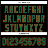 Custom Black Kelly Green-Orange 3D Pattern Design Curve Solid Authentic Baseball Jersey