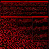 Custom Black Red 3D Pattern Design Leopard Print Fade Fashion Authentic Baseball Jersey
