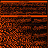Custom Black Orange 3D Pattern Design Leopard Print Fade Fashion Authentic Baseball Jersey