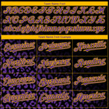 Custom Black Purple-Gold 3D Pattern Design Leopard Print Fade Fashion Authentic Baseball Jersey