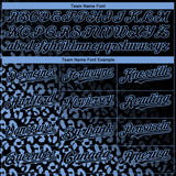 Custom Black Light Blue 3D Pattern Design Leopard Print Fade Fashion Authentic Baseball Jersey
