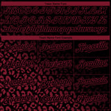 Custom Black Crimson 3D Pattern Design Leopard Print Fade Fashion Authentic Baseball Jersey