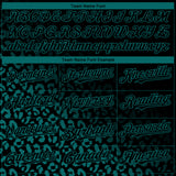 Custom Black Teal 3D Pattern Design Leopard Print Fade Fashion Authentic Baseball Jersey