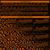 Custom Black Texas Orange 3D Pattern Design Leopard Print Fade Fashion Authentic Baseball Jersey