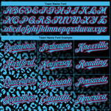 Custom Black Pink-Sky Blue 3D Pattern Design Leopard Print Fade Fashion Authentic Baseball Jersey
