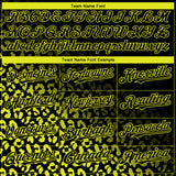 Custom Black Neon Yellow 3D Pattern Design Leopard Print Fade Fashion Authentic Baseball Jersey