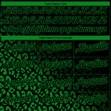 Custom Black Grass Green 3D Pattern Design Leopard Print Fade Fashion Authentic Baseball Jersey