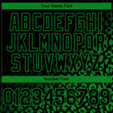 Custom Black Grass Green 3D Pattern Design Leopard Print Fade Fashion Authentic Baseball Jersey