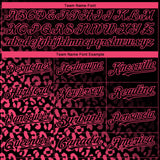 Custom Black Neon Pink 3D Pattern Design Leopard Print Fade Fashion Authentic Baseball Jersey