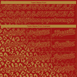 Custom Red Old Gold 3D Pattern Design Leopard Print Fade Fashion Authentic Baseball Jersey