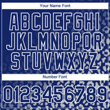 Custom Royal White 3D Pattern Design Leopard Print Fade Fashion Authentic Baseball Jersey