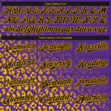 Custom Purple Black-Gold 3D Pattern Design Leopard Print Fade Fashion Authentic Baseball Jersey