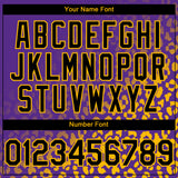 Custom Purple Black-Gold 3D Pattern Design Leopard Print Fade Fashion Authentic Baseball Jersey