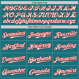 Custom Teal White Pinstripe White-Red Authentic Baseball Jersey