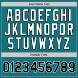 Custom TealBlack Pinstripe Black-White Authentic Baseball Jersey