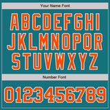 Custom Teal Orange-White Authentic Baseball Jersey