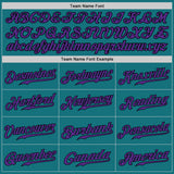 Custom Teal Purple-Black Authentic Baseball Jersey