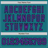 Custom Teal Purple-Black Authentic Baseball Jersey