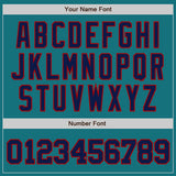 Custom Teal Navy-Red Authentic Baseball Jersey