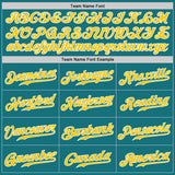 Custom Teal Gold-White Authentic Baseball Jersey