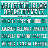 Custom Aqua White-Black Mesh Authentic Football Jersey