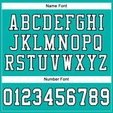 Custom Aqua White-Black Mesh Authentic Football Jersey