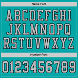 Custom Aqua Gray-Black Mesh Authentic Football Jersey