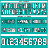 Custom Aqua White-Black Authentic Football Jersey