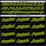Custom Black Kelly Green-Gold 3 Colors Arm Shapes Authentic Baseball Jersey