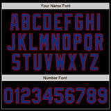 Custom Black Royal-Red 3 Colors Arm Shapes Authentic Baseball Jersey