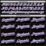 Custom Black White-Purple 3 Colors Arm Shapes Authentic Baseball Jersey